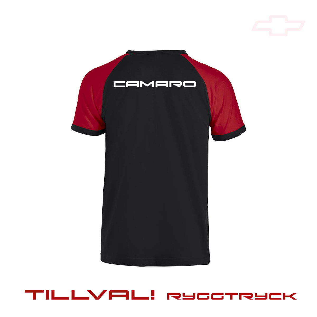 Raglan-t Svart/Röd Unisex - 2