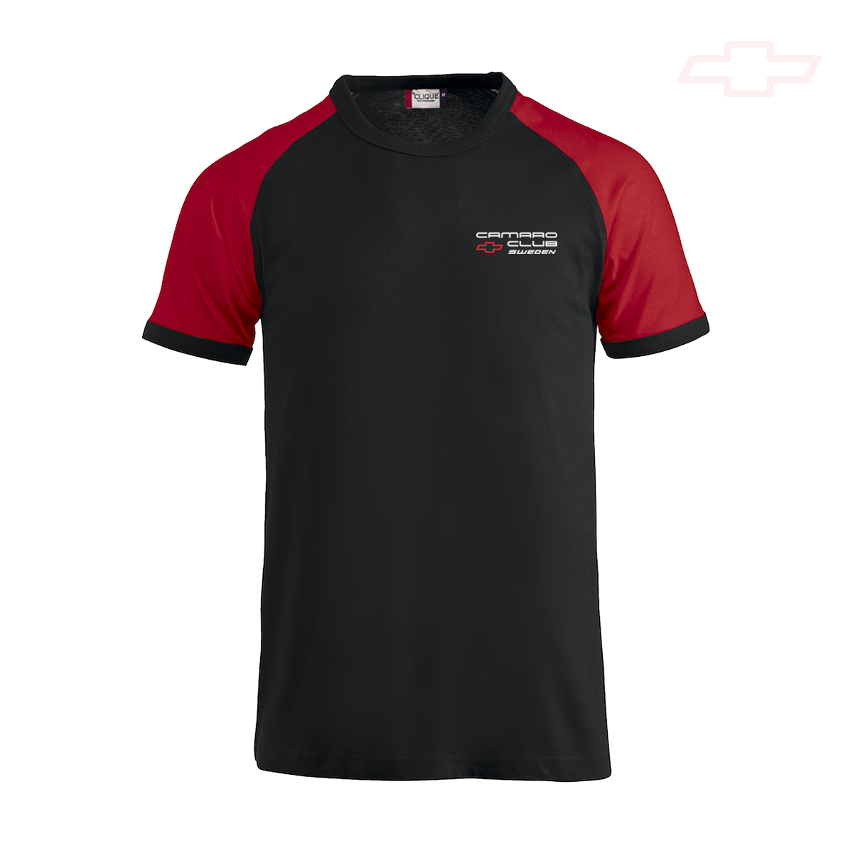 Raglan-t Svart/Röd Unisex