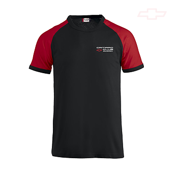Raglan-t Svart/Röd Unisex