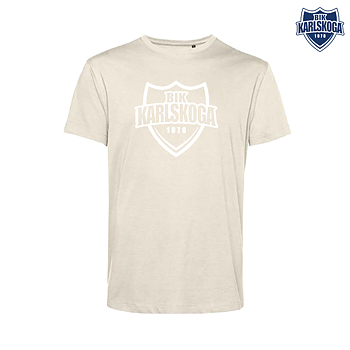 Beige T-shirt med stort tryck