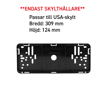 Skylthållare för registreringsskylt  (USA)