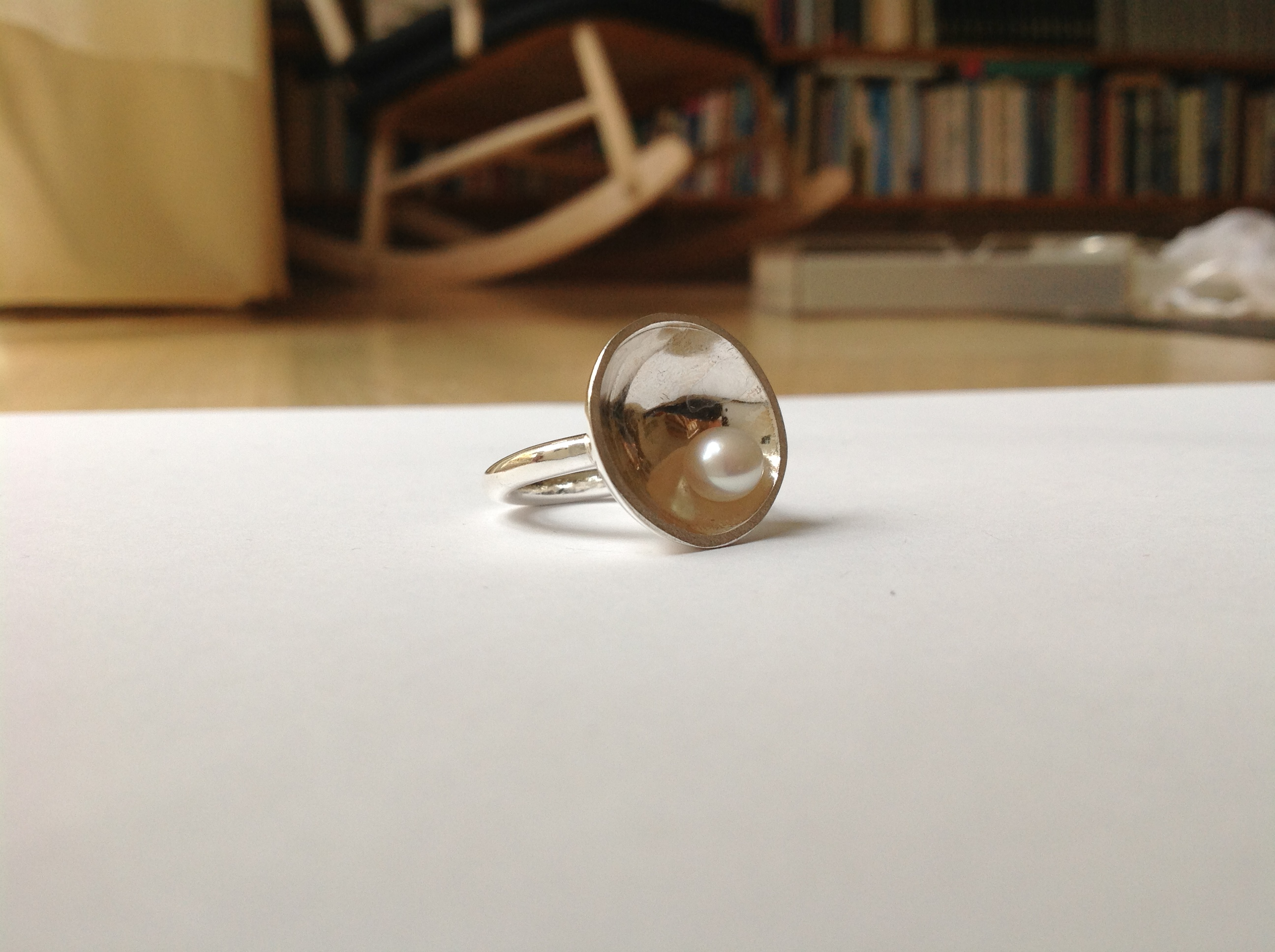 Ring med sötvattenpärla - 2
