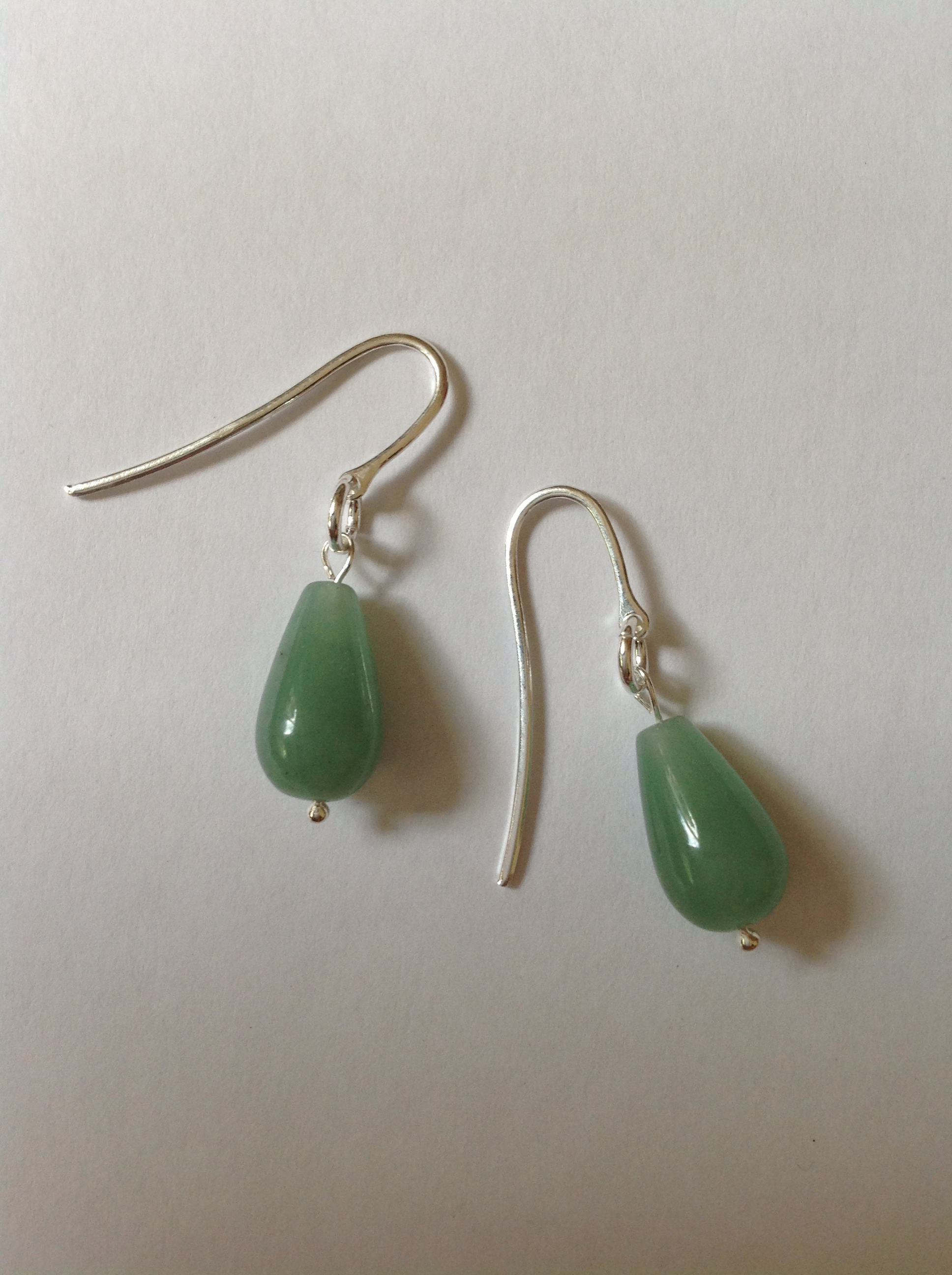 Örhänge Droppe, grön aventurine, rökkvarts eller bergskristall - 2