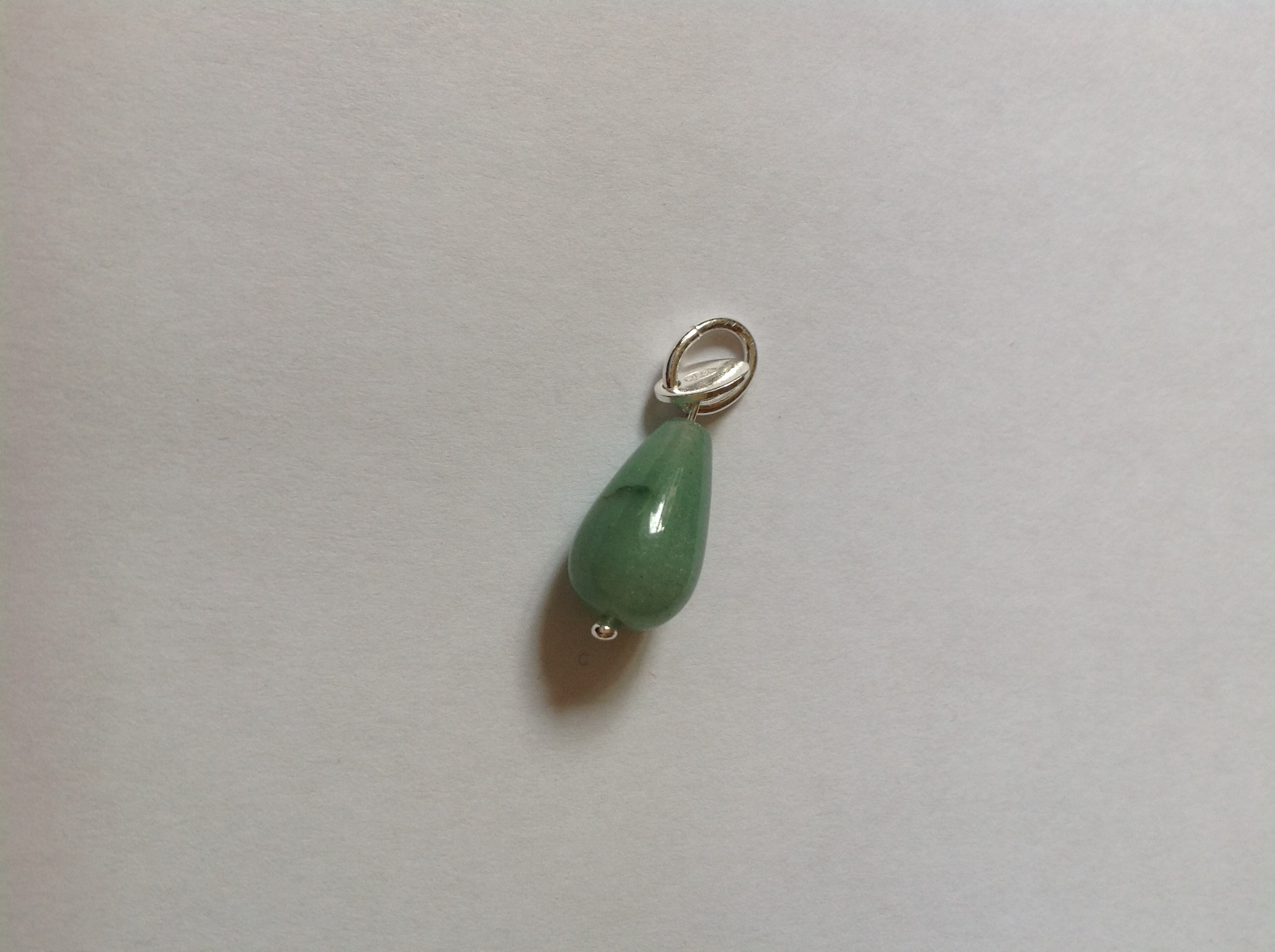 Hänge till halsband, Droppe. Grön aventurine, rökkvarts eller bergskristall - 5