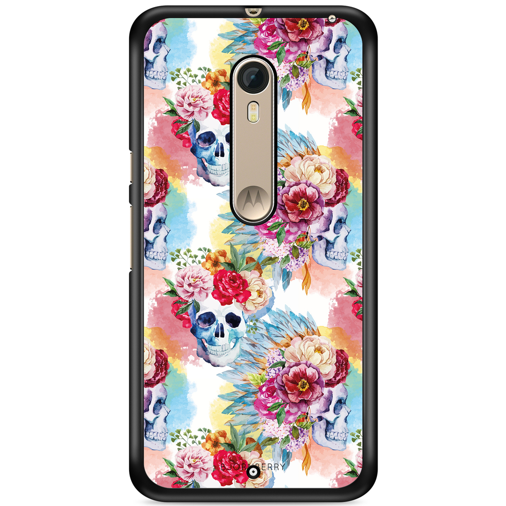 Moto X Style Case - Skulls And Flowers