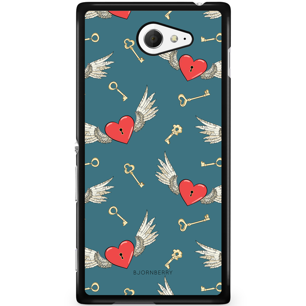 Sony Xperia M2 Aqua Case - Hearts 'n Wings