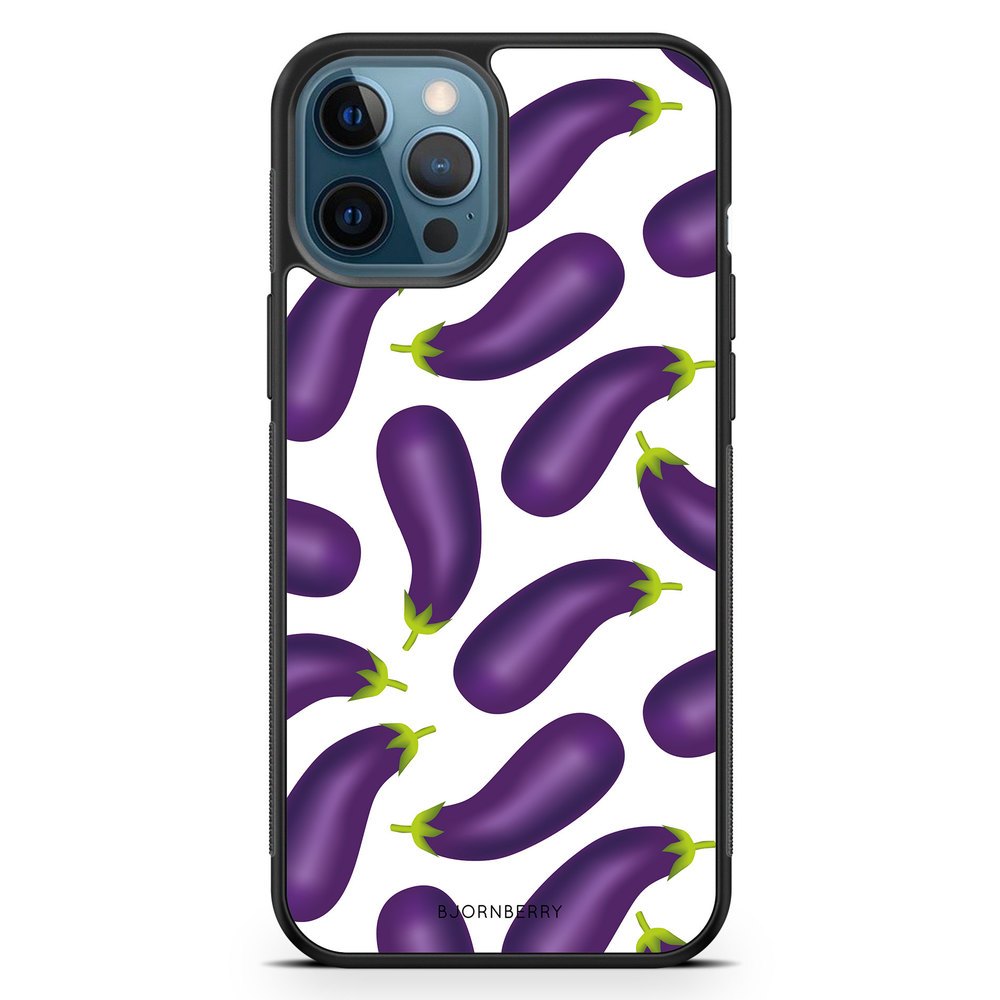 iPhone 12 Pro Case - Eggplant Pattern