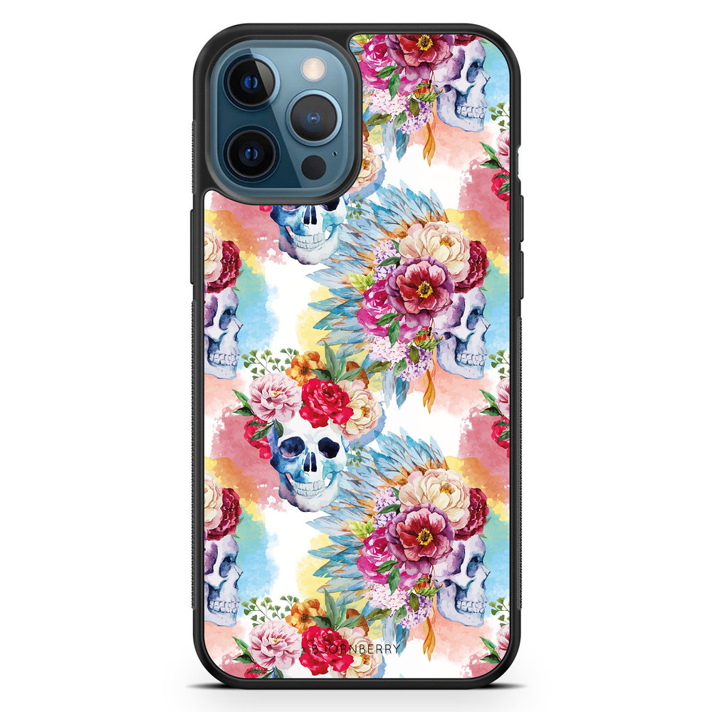 iPhone 12 Pro Case - Skulls And Flowers