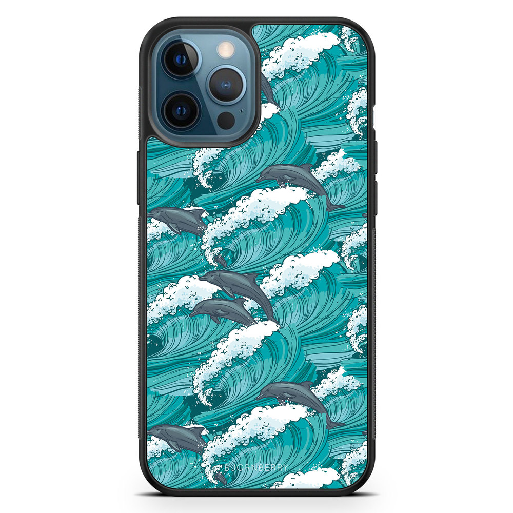 iPhone 12 Pro Case - Waves And Dolphins