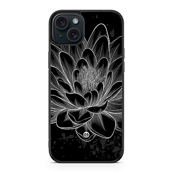 iPhone 15 Plus Skal - Svart/Vit Lotus