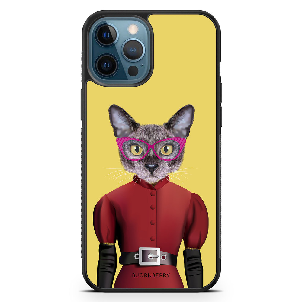 iPhone 12 Pro Case - Hipster Cat