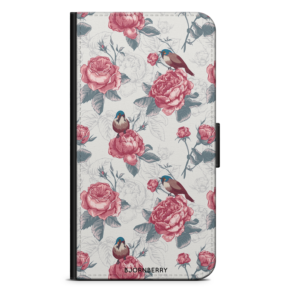 Huawei Mate 10 Lite Wallet Case - Roses and Birds