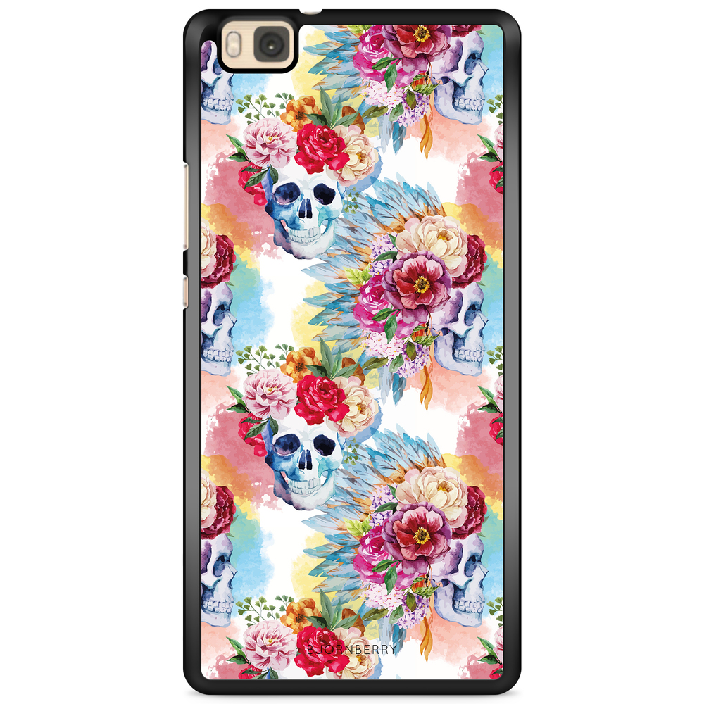 Huawei P8 Lite Case - Skulls And Flowers
