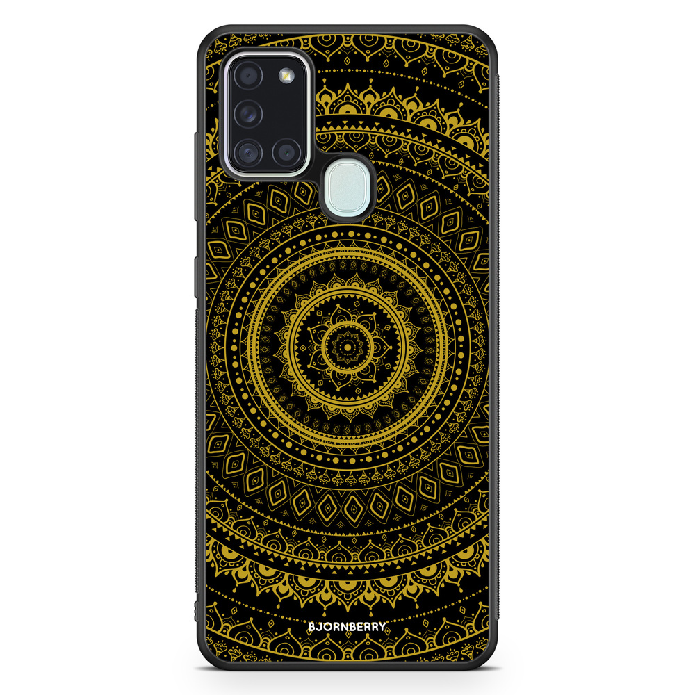 Samsung Galaxy A21s Case - Black Gold Mandala