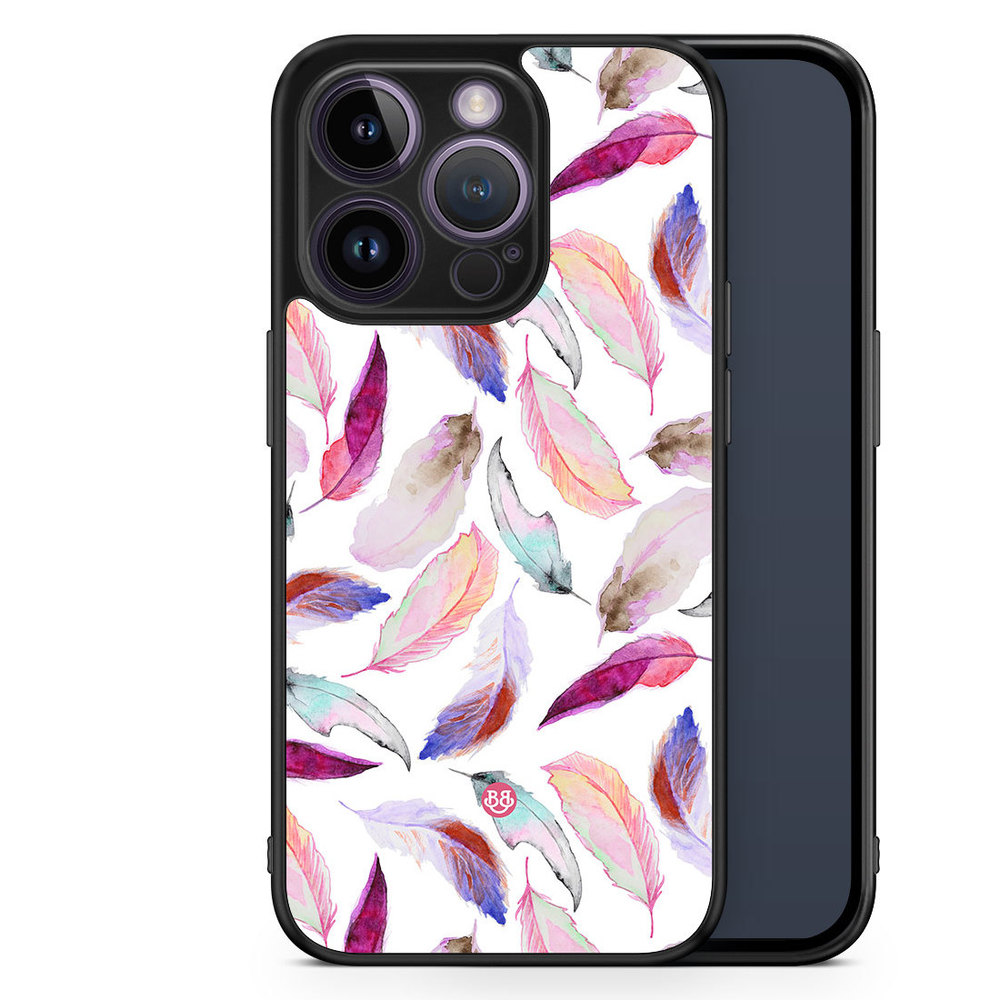 iPhone 14 Pro Case - Watercolor Feathers