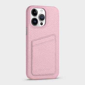 iPhone 15 Pro Max Läderskal med Kortficka - Rosa