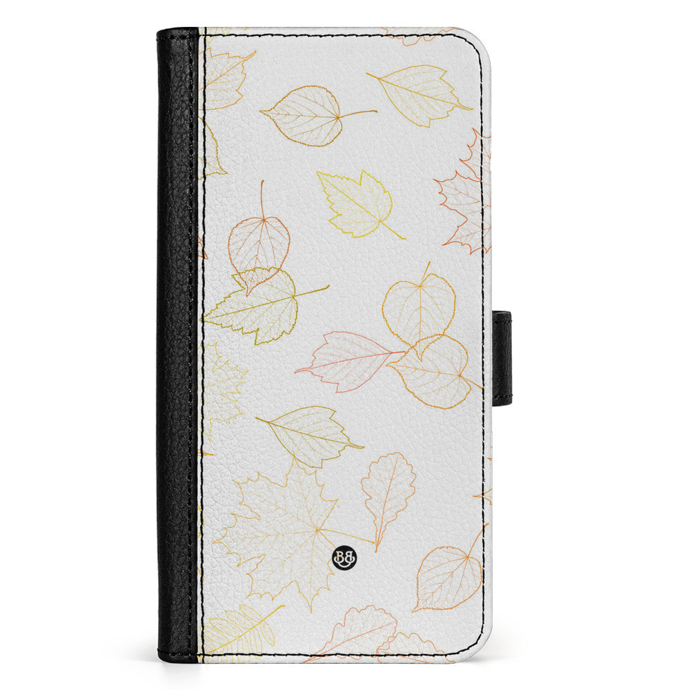 Doro 8050 Wallet Case - White and Leaves