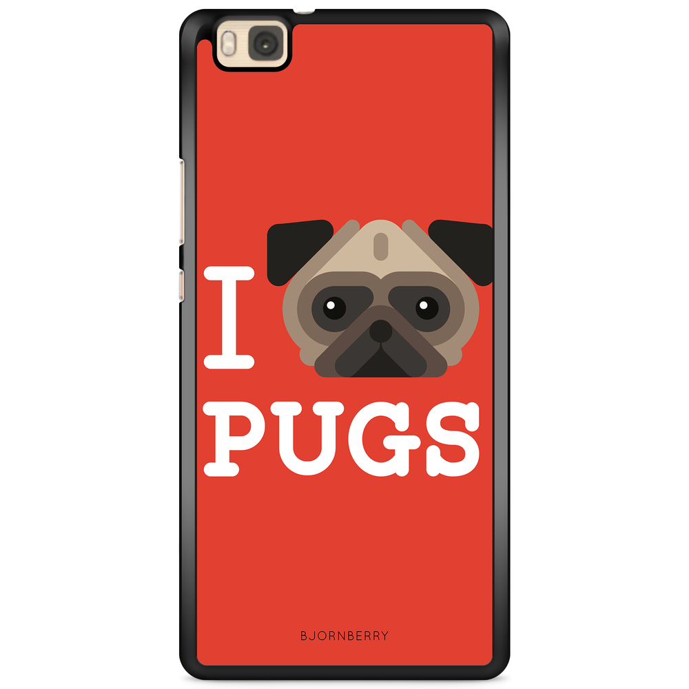 Huawei P8 Lite Case - I Love Pugs
