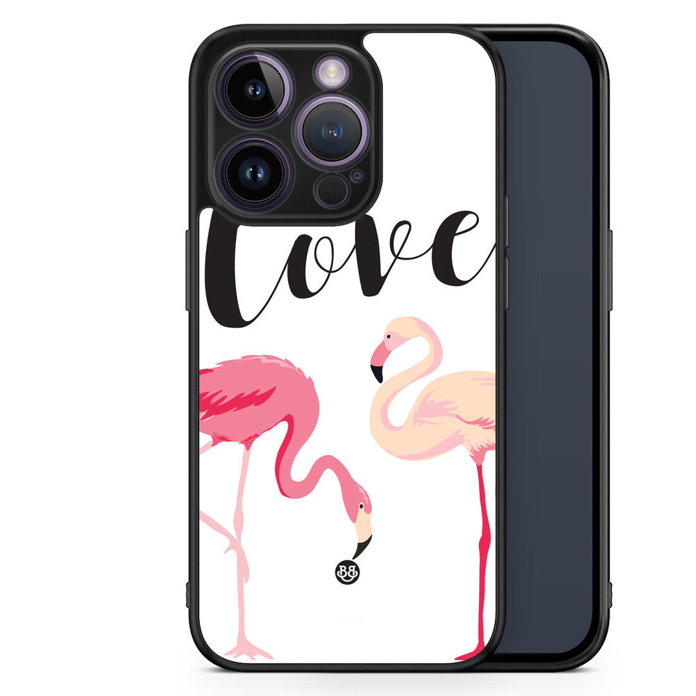 iPhone 14 Pro Case - Love Flamingo