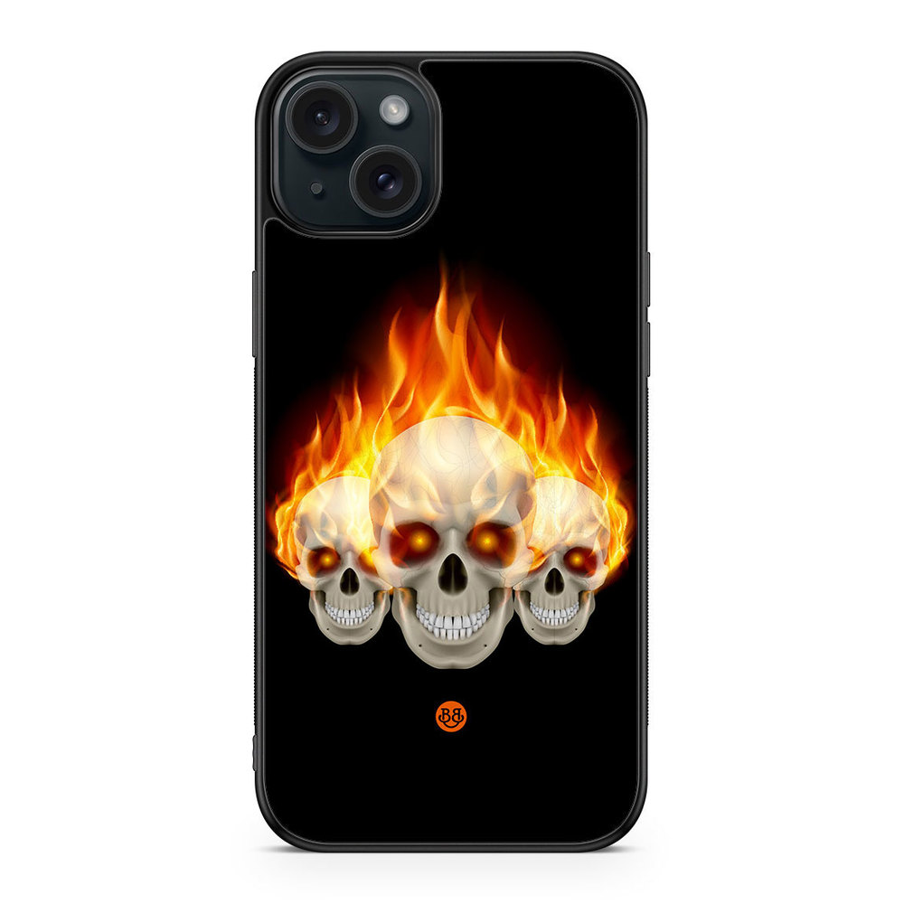 iPhone 15 Plus Case - Flames Skulls