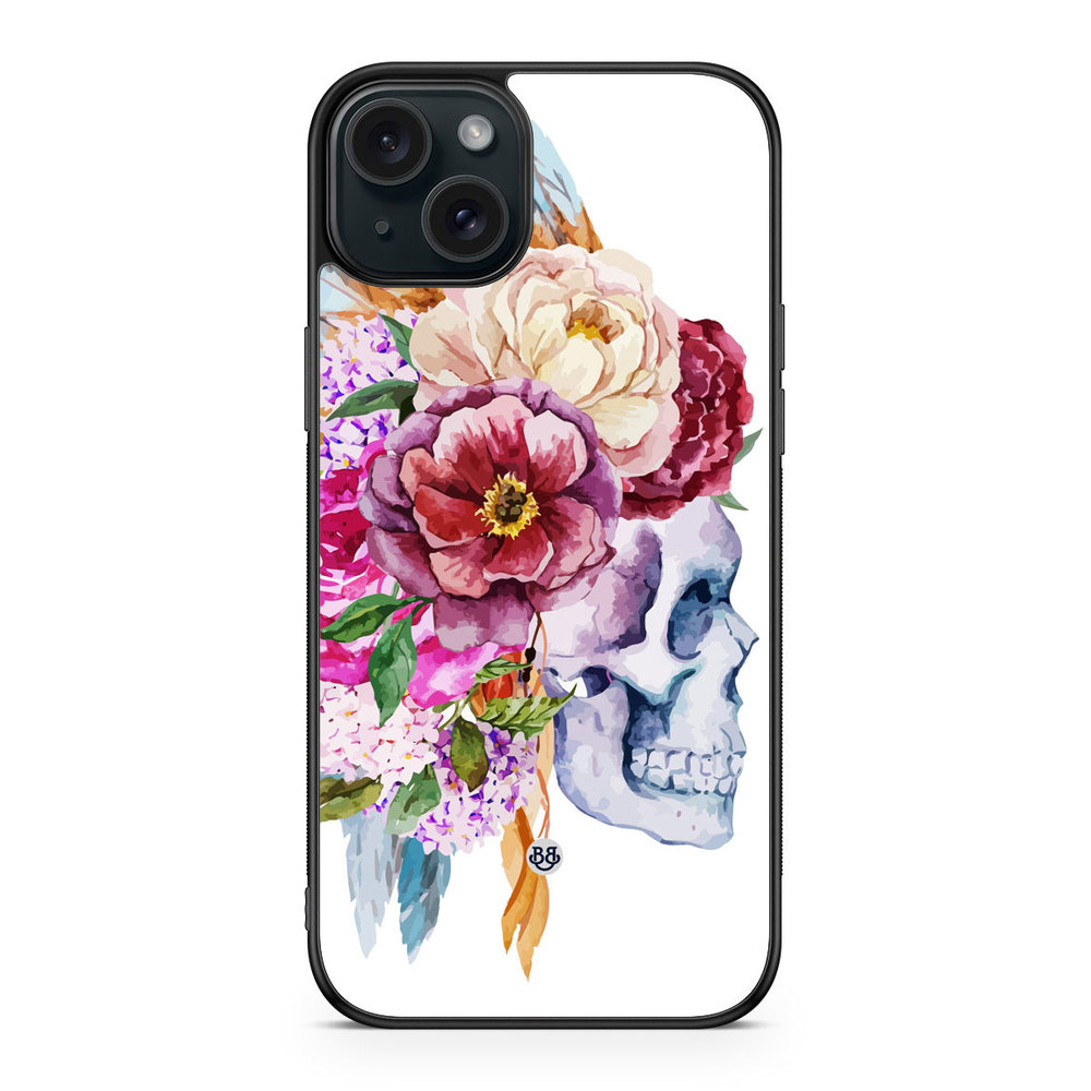 iPhone 15 Plus Case - Skull & Flowers