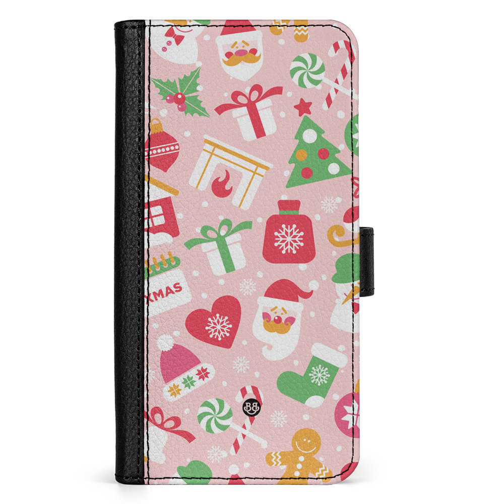Doro 8050 Wallet Case - Pink Christmas
