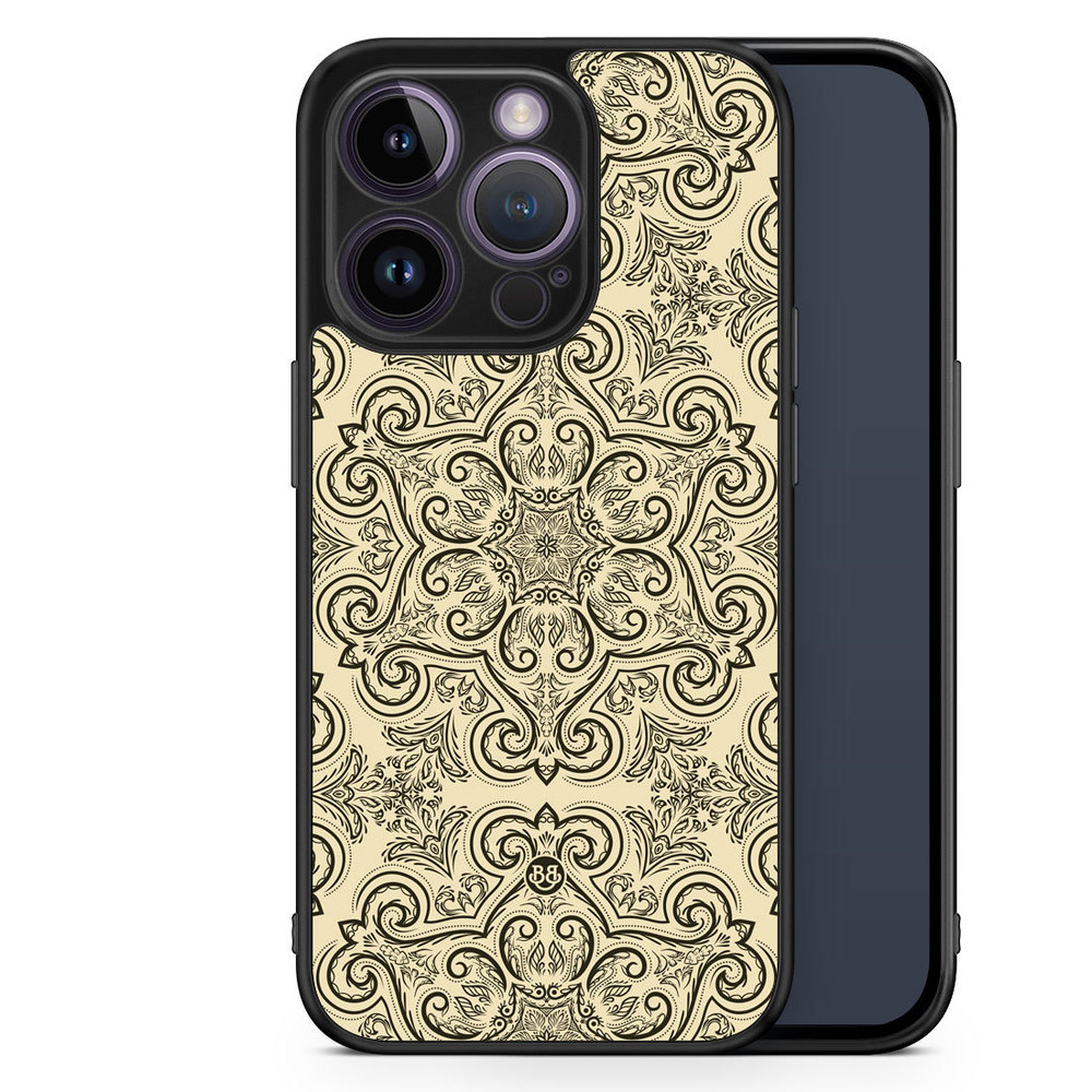 iPhone 14 Pro Case - Beige Retro Pattern