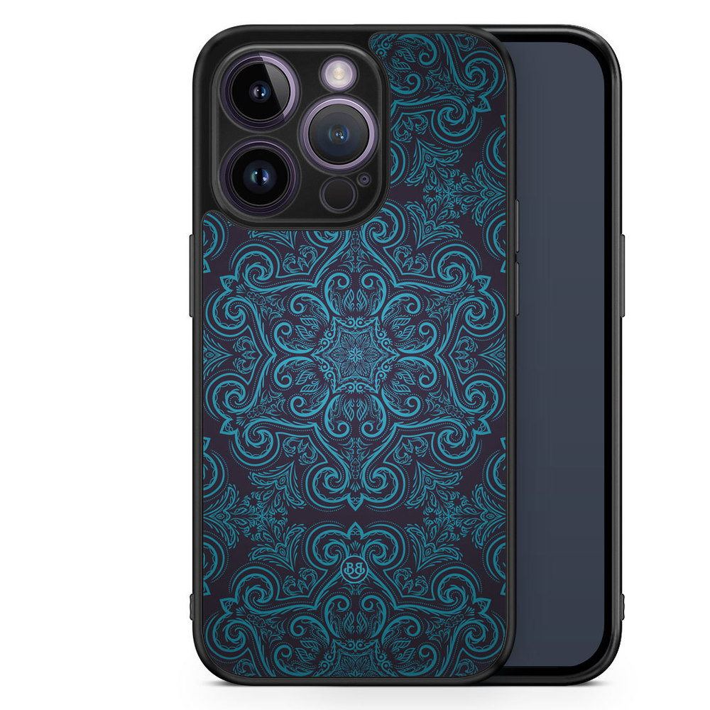 iPhone 14 Pro Case - Blue Retro Pattern