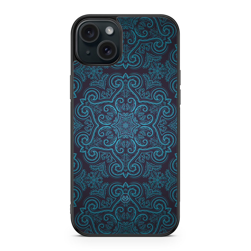 iPhone 15 Plus Case - Blue Retro Pattern