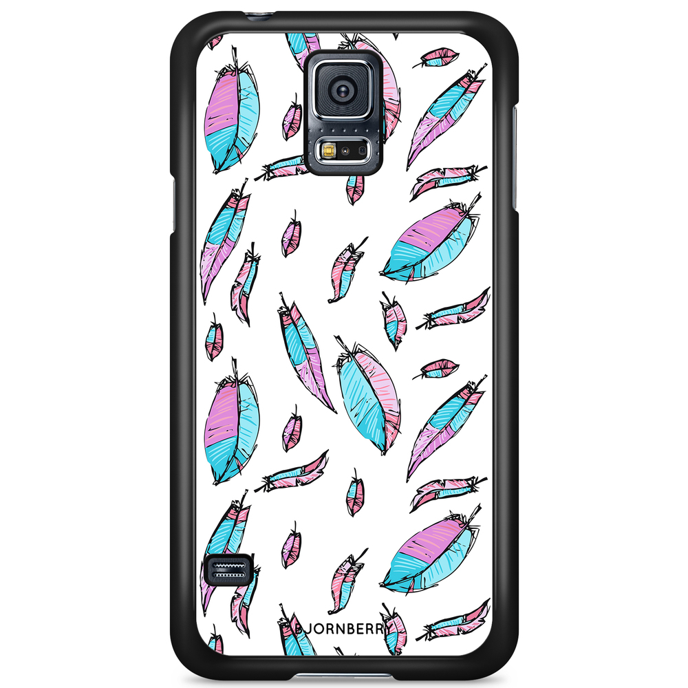 Samsung Galaxy S5/S5 NEO Case - Pink/Blue Feathers