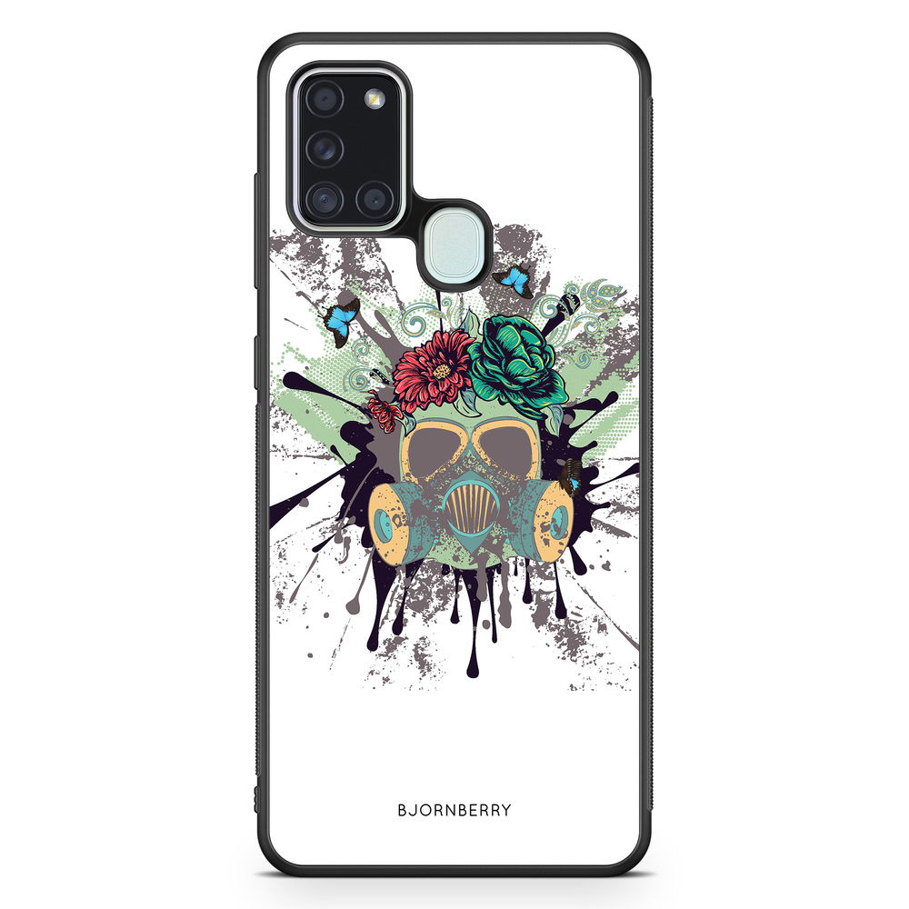 Samsung Galaxy A21s Case - Gas Mask Flowers