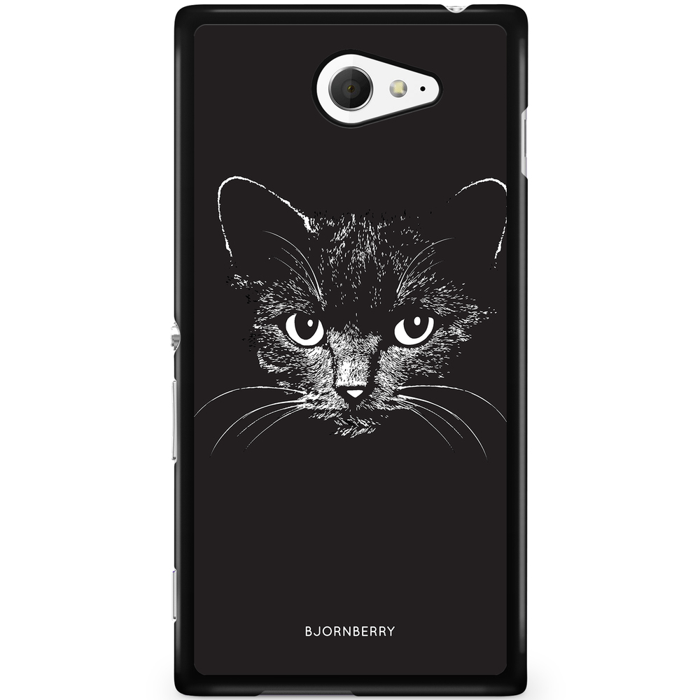 Sony Xperia M2 Aqua Case - Black/White Cat
