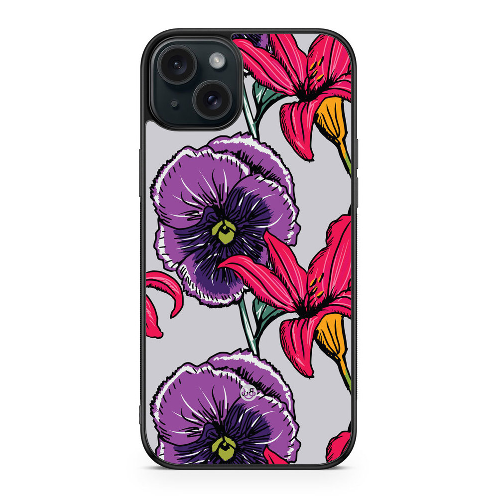 iPhone 15 Plus Case - Purple/Cerise Floral