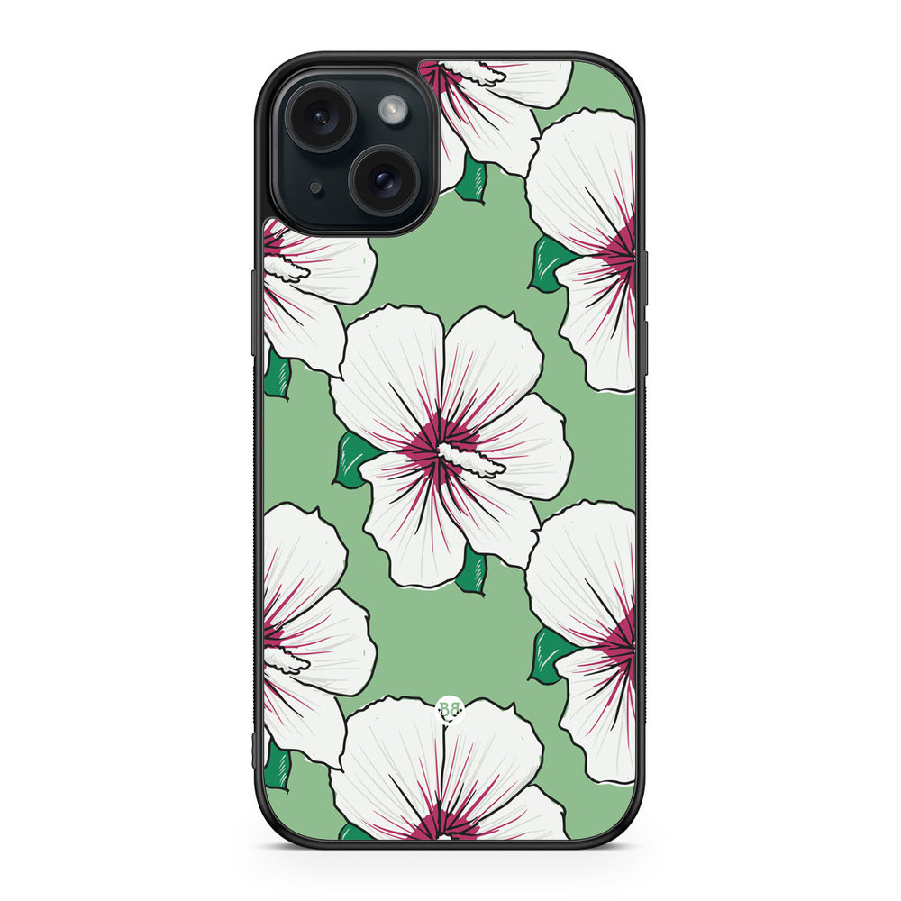 iPhone 15 Plus Case - Creamy White Flowers