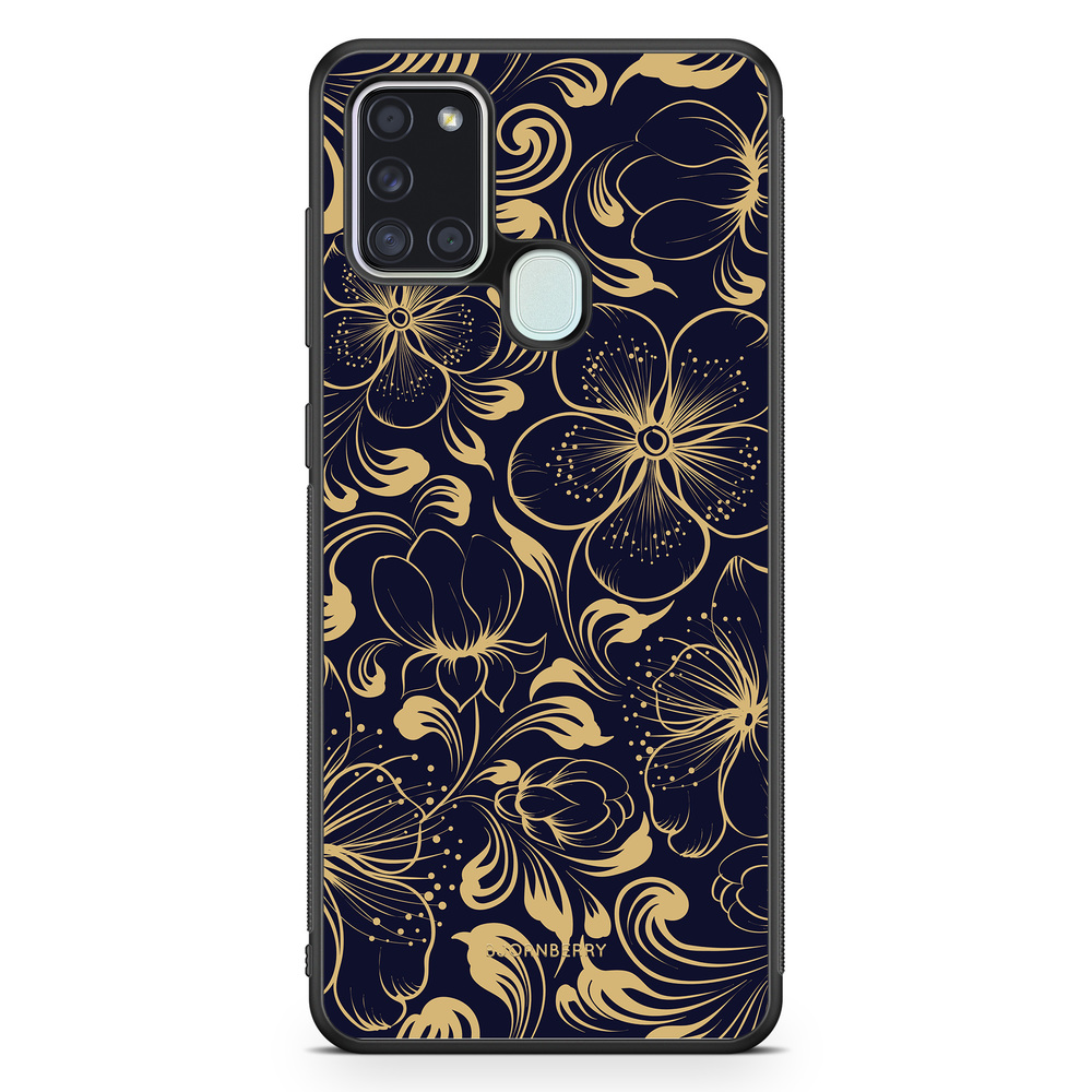 Samsung Galaxy A21s Case - Dark Blue Flowers