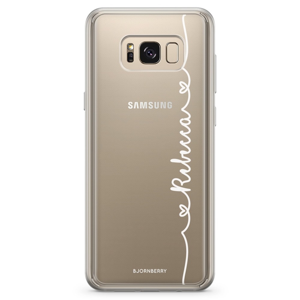 Samsung Galaxy S8 Fashion Custom Case - Heart Name White