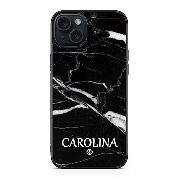 iPhone 15 Plus Custom Case - Black Marble Name