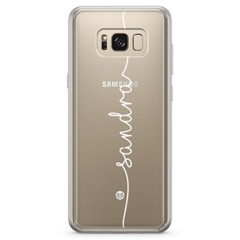 Samsung Galaxy S8 Skal Fashion Custom - Centrerat Namn Vit