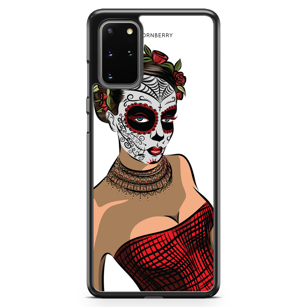 Samsung Galaxy S20 Plus Case - Skull Mask Flowers