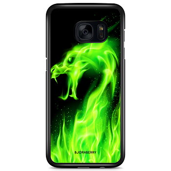 Samsung Galaxy S7 Case - Green Flames Dragon