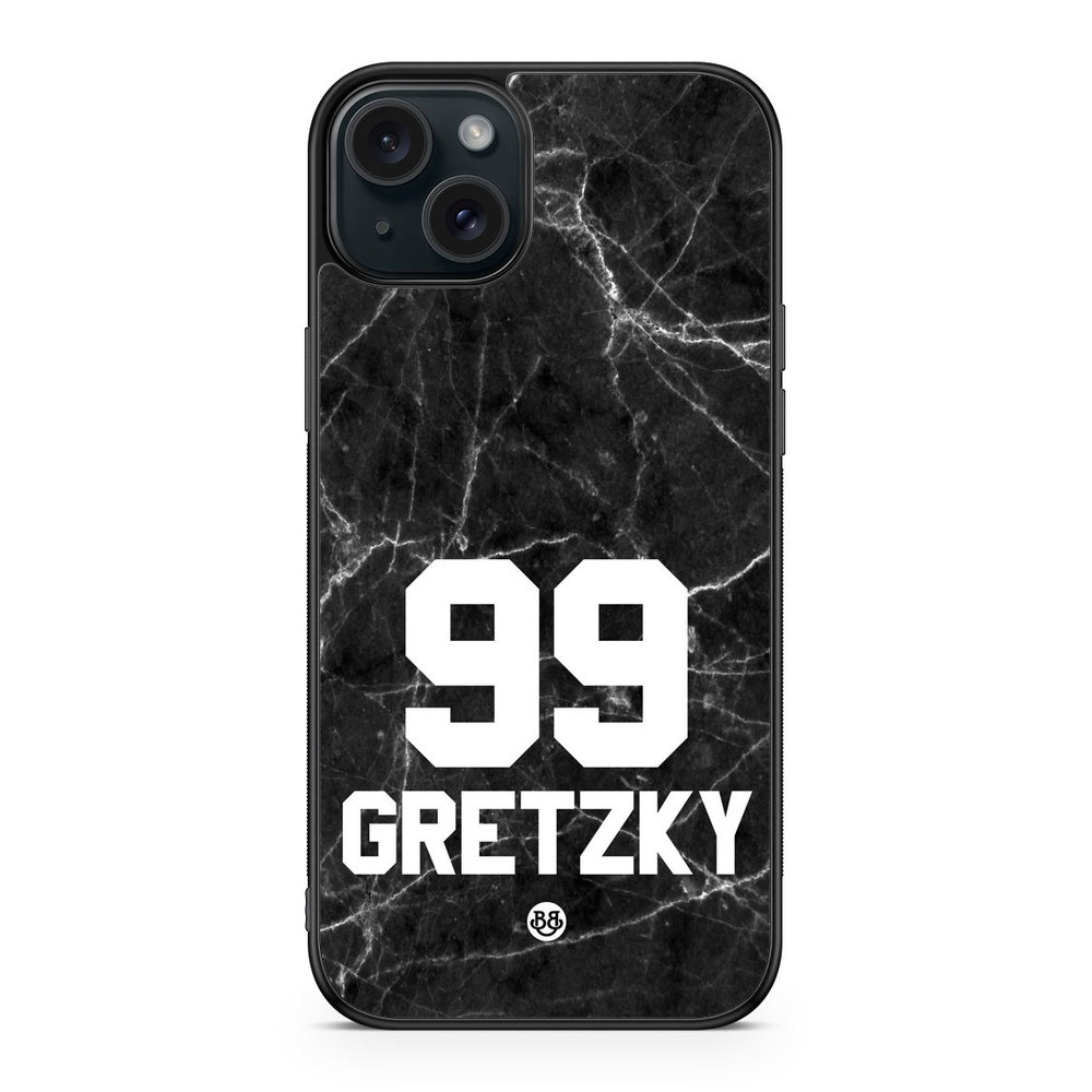 iPhone 15 Plus Custom Case - Black Marmor Number