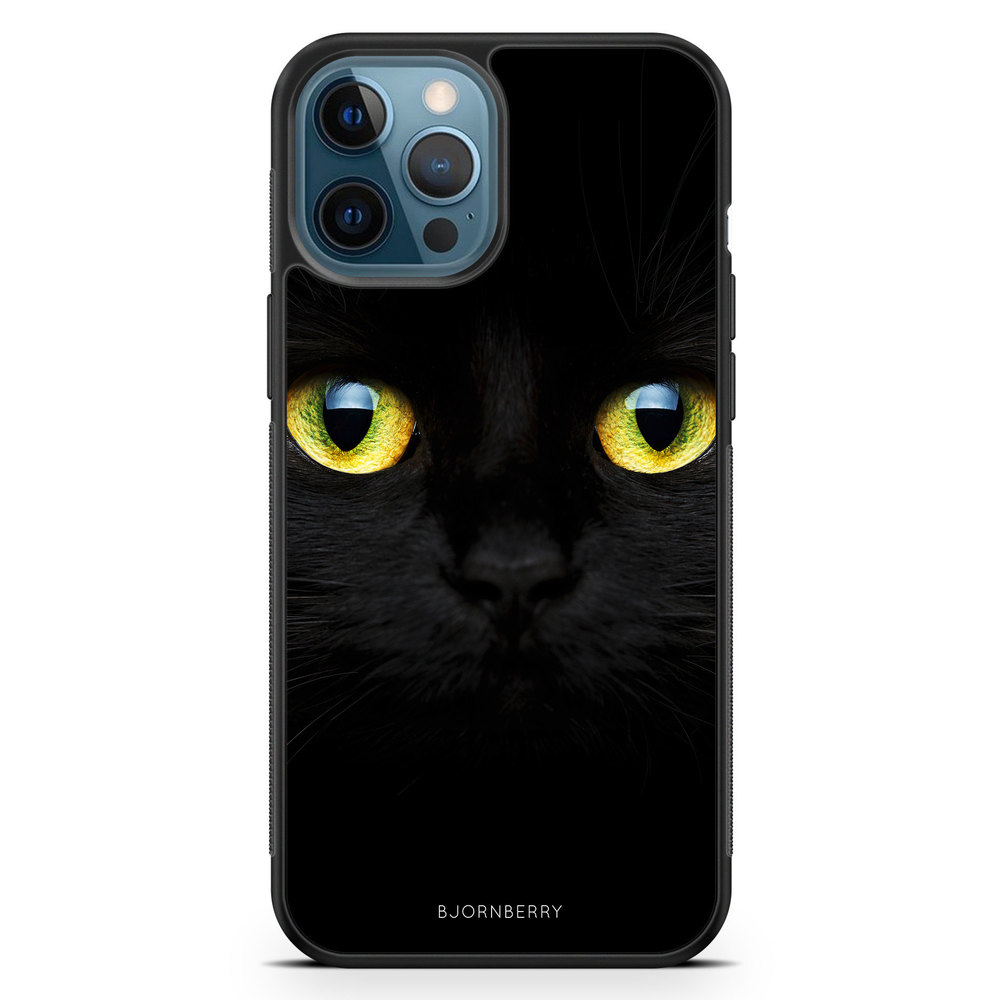 iPhone 12 Pro Case - Black Cat Close Up