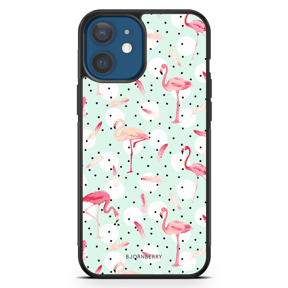 iPhone 12 Mini Case - Flamingos