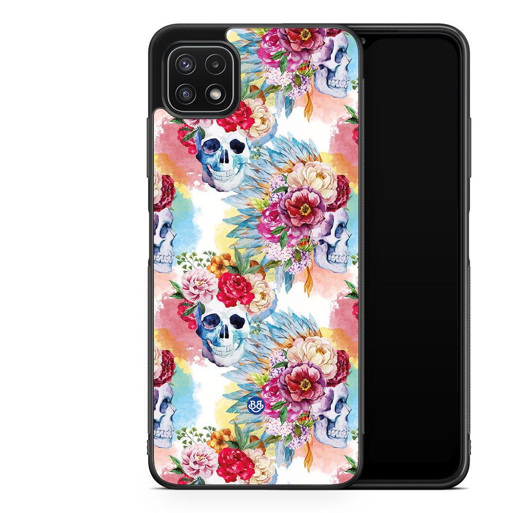 Samsung Galaxy A22 5G Case - Skulls And Flowers
