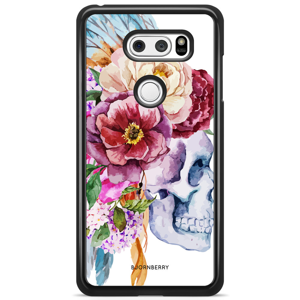 LG V30 Case - Skull & Flowers