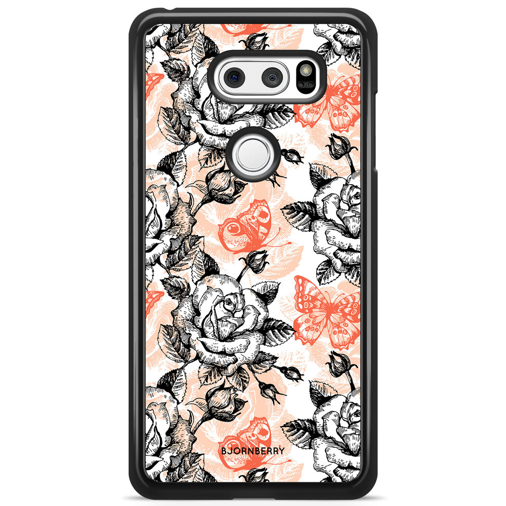 LG V30 Case - Roses & Butterflies