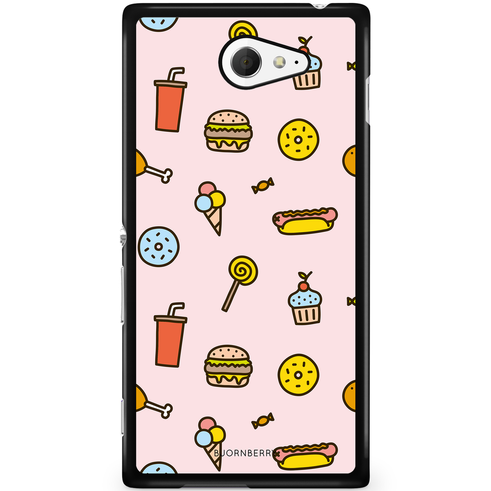 Sony Xperia M2 Aqua Case - Junk Food Pattern