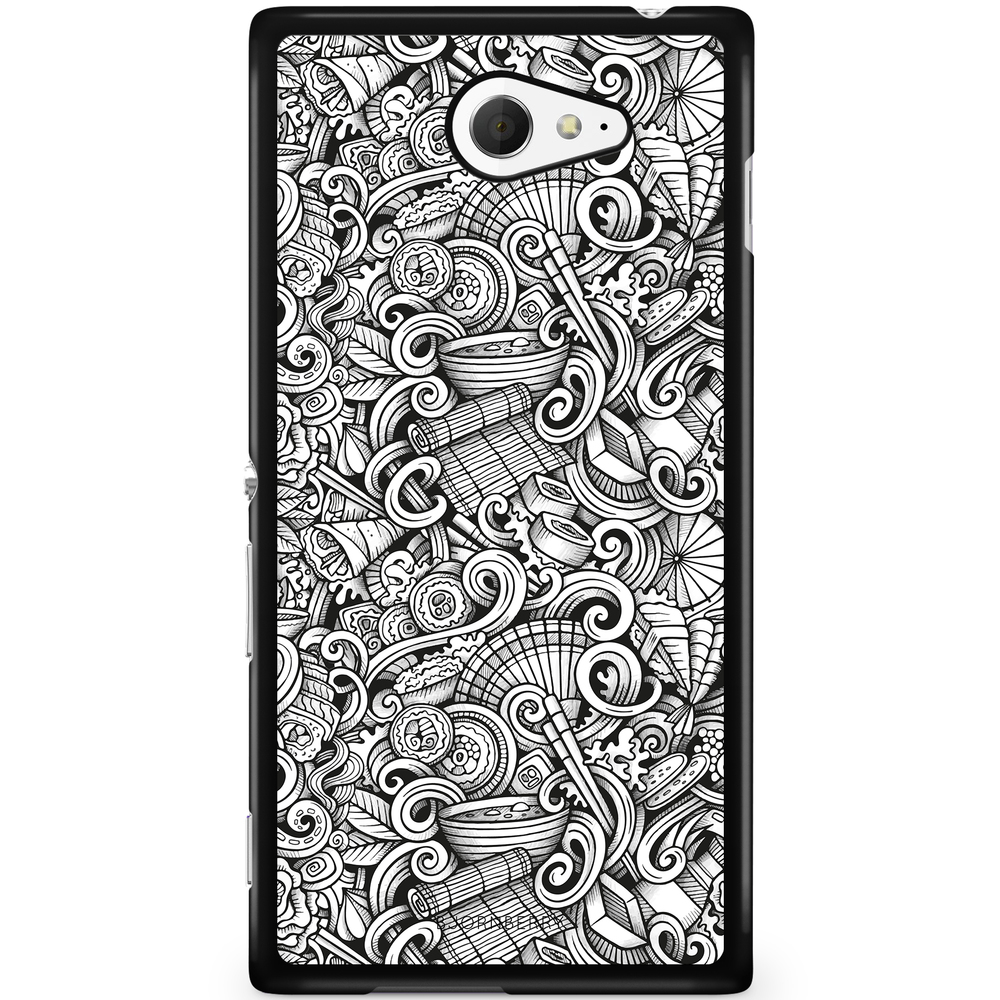 Sony Xperia M2 Aqua Case - Japanese Pattern