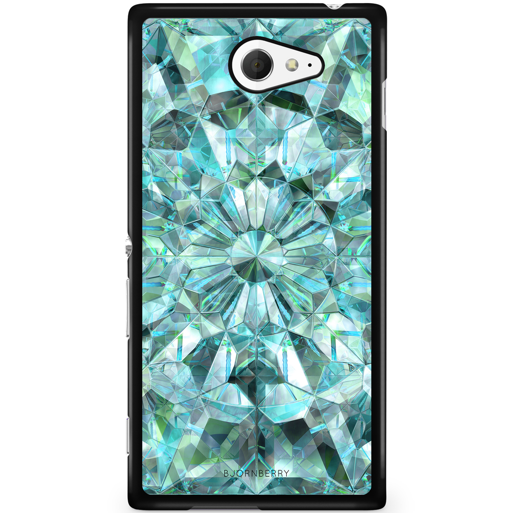 Sony Xperia M2 Aqua Case - Green Crystals