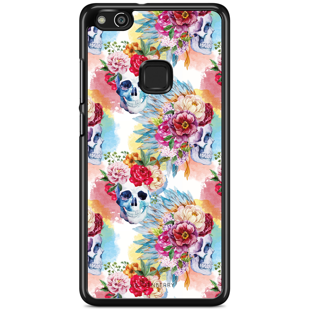 Huawei P10 Lite Case - Skulls And Flowers